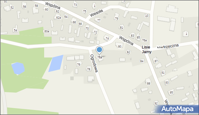 Lisie Jamy, Ogrodowa, 76a, mapa Lisie Jamy