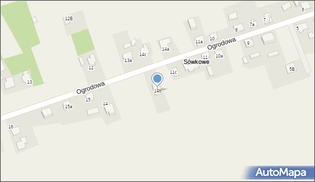 Lisowice, Ogrodowa, 14b, mapa Lisowice