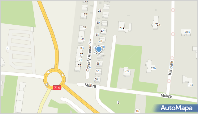 Łódź, Ogrody Romanów, 56, mapa Łodzi