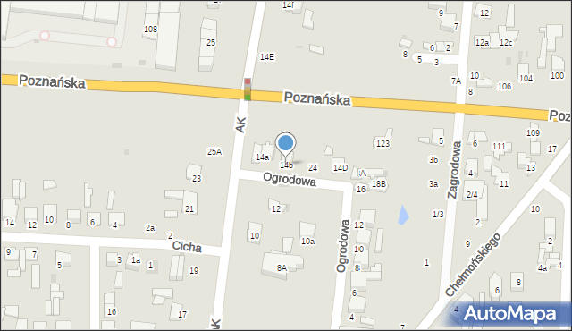 Łowicz, Ogrodowa, 26, mapa Łowicza