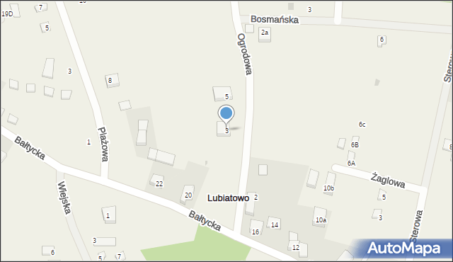 Lubiatowo, Ogrodowa, 3, mapa Lubiatowo