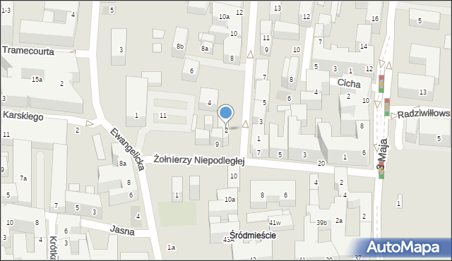 Lublin, Ogrodowa, 2, mapa Lublina