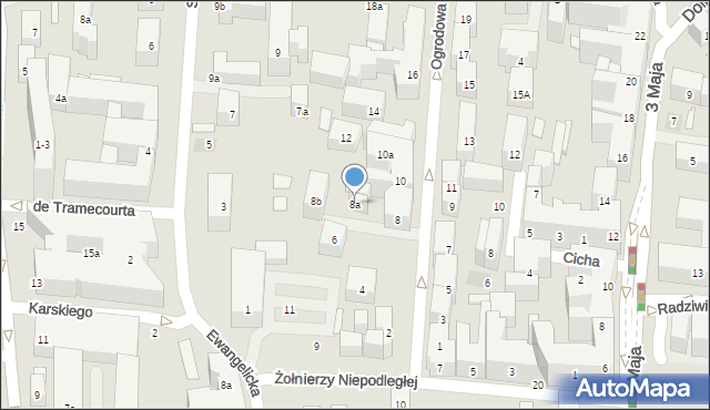 Lublin, Ogrodowa, 8a, mapa Lublina