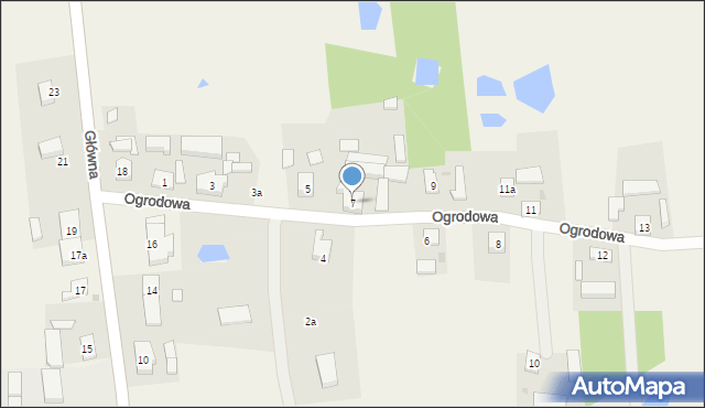 Malachin, Ogrodowa, 7, mapa Malachin