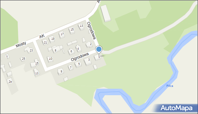 Maluszyn, Ogrodowa, 1, mapa Maluszyn