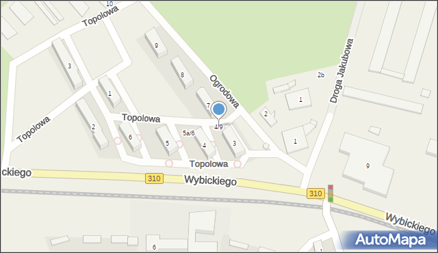 Manieczki, Ogrodowa, 4/9, mapa Manieczki