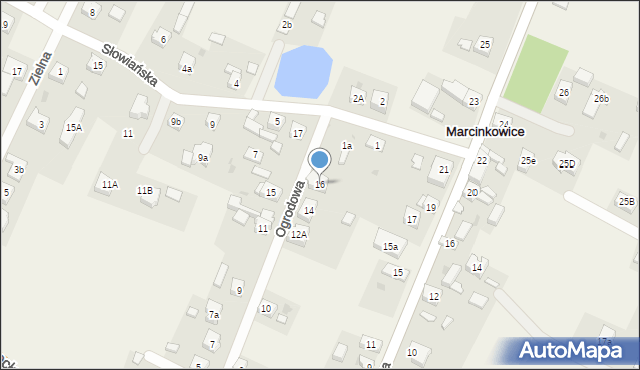 Marcinkowice, Ogrodowa, 16, mapa Marcinkowice