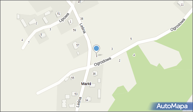 Marki, Ogrodowa, 1, mapa Marki