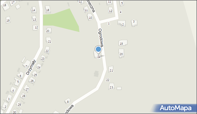 Miasteczko Krajeńskie, Ogrodowa, 14, mapa Miasteczko Krajeńskie