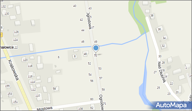 Michałowice, Ogrodowa, 51, mapa Michałowice