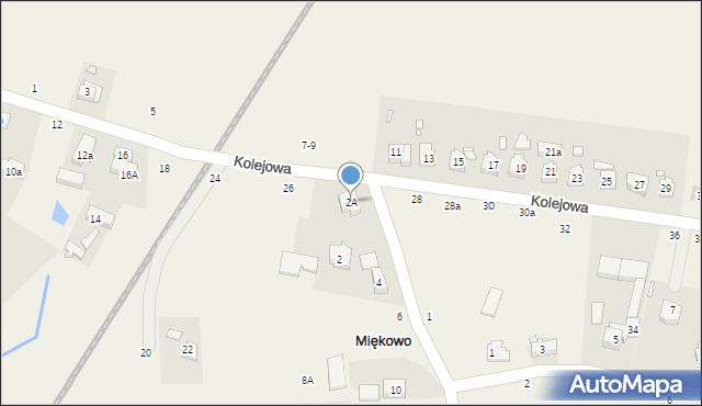 Miękowo, Ogrodowa, 2A, mapa Miękowo