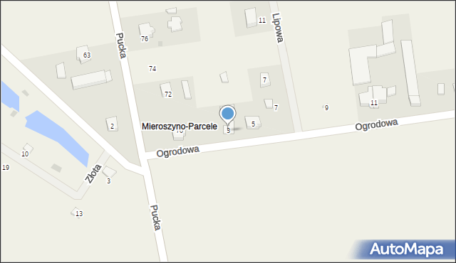 Mieroszyno, Ogrodowa, 3, mapa Mieroszyno