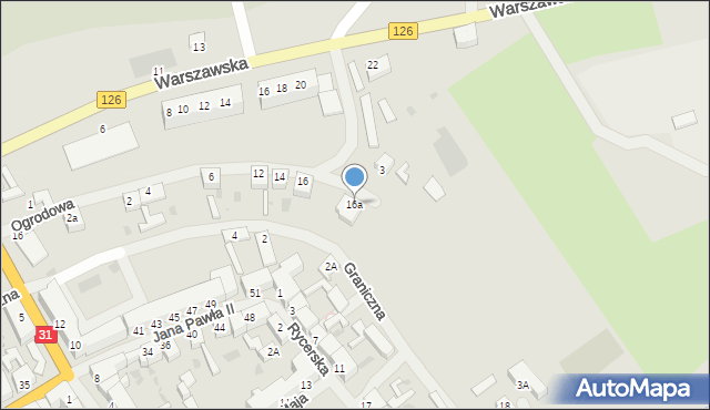 Mieszkowice, Ogrodowa, 16a, mapa Mieszkowice
