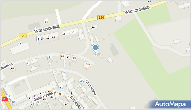 Mieszkowice, Ogrodowa, 3, mapa Mieszkowice