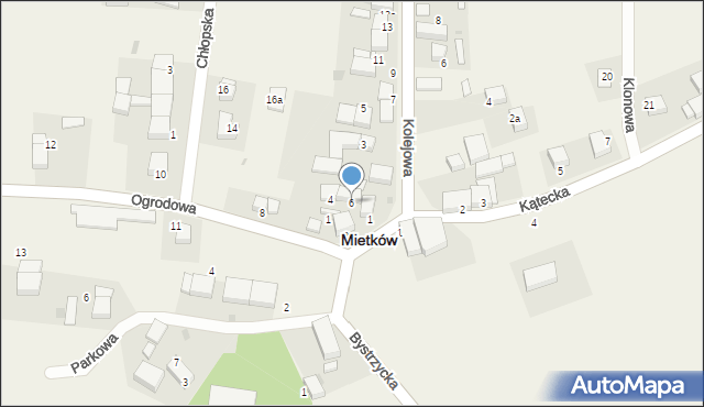 Mietków, Ogrodowa, 6, mapa Mietków