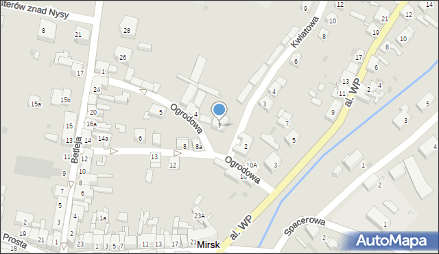 Mirsk, Ogrodowa, 7, mapa Mirsk