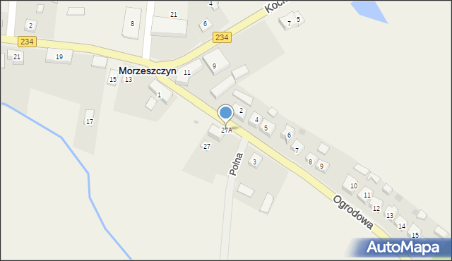 Morzeszczyn, Ogrodowa, 27A, mapa Morzeszczyn