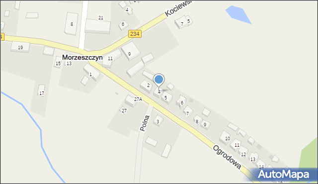 Morzeszczyn, Ogrodowa, 4, mapa Morzeszczyn