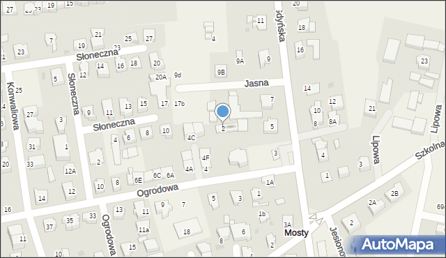 Mosty, Ogrodowa, 2, mapa Mosty