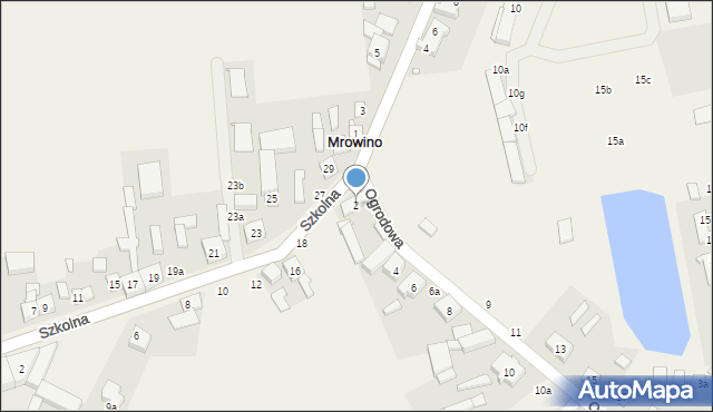 Mrowino, Ogrodowa, 2, mapa Mrowino