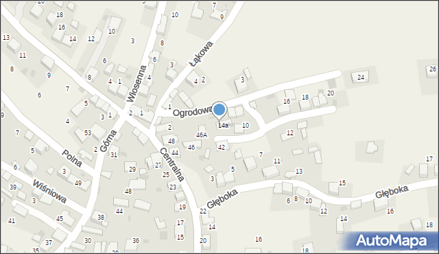 Myślachowice, Ogrodowa, 12, mapa Myślachowice