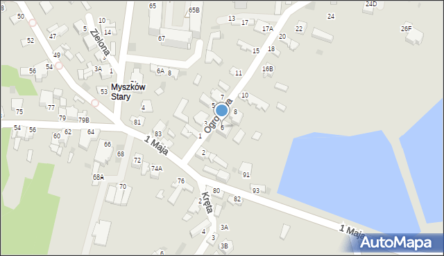 Myszków, Ogrodowa, 6, mapa Myszków