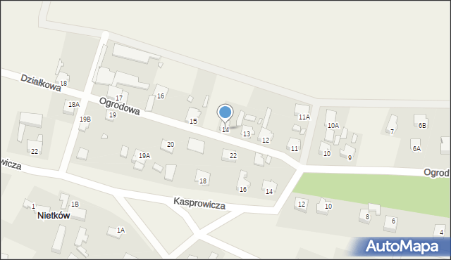 Nietków, Ogrodowa, 14, mapa Nietków