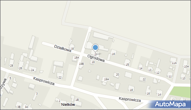 Nietków, Ogrodowa, 17, mapa Nietków