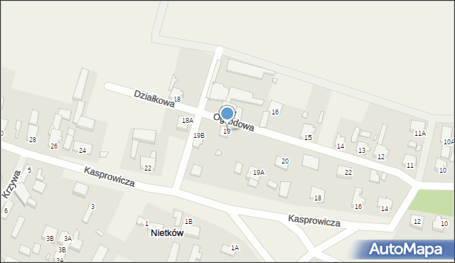 Nietków, Ogrodowa, 19, mapa Nietków