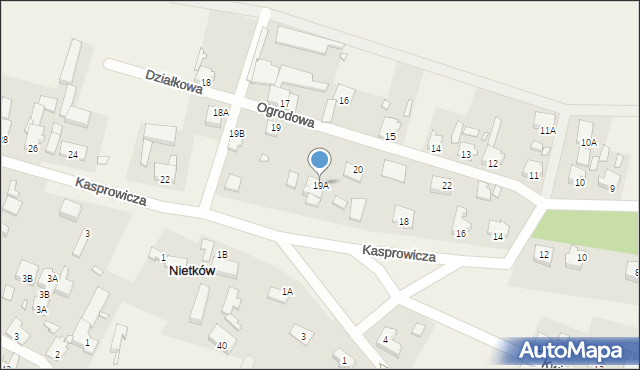 Nietków, Ogrodowa, 19A, mapa Nietków