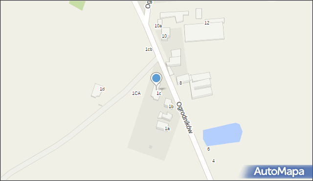 Nowa Gadka, Ogrodników, 1C, mapa Nowa Gadka