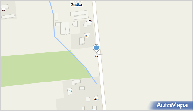 Nowa Gadka, Ogrodników, 51, mapa Nowa Gadka