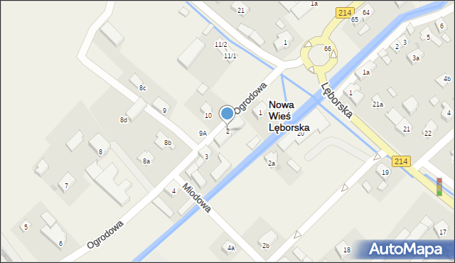 Nowa Wieś Lęborska, Ogrodowa, 2, mapa Nowa Wieś Lęborska