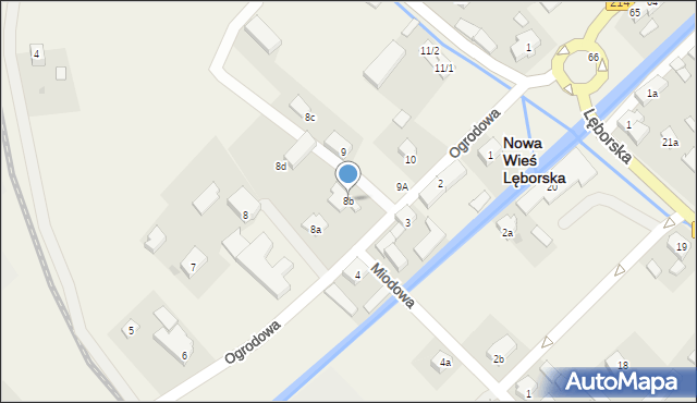 Nowa Wieś Lęborska, Ogrodowa, 8b, mapa Nowa Wieś Lęborska