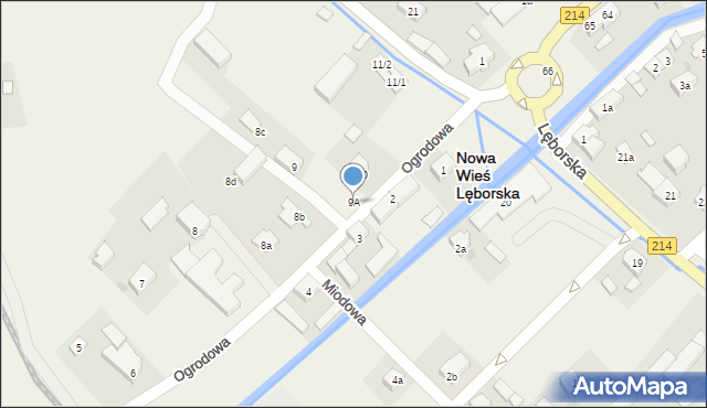 Nowa Wieś Lęborska, Ogrodowa, 9A, mapa Nowa Wieś Lęborska