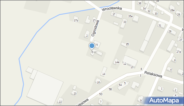 Nowa Wieś Wrocławska, Ogrodowa, 7, mapa Nowa Wieś Wrocławska