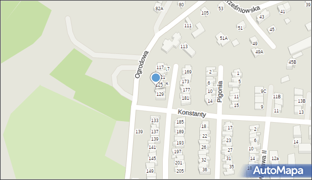 Nowy Sącz, Ogrodowa, 127, mapa Nowego Sącza