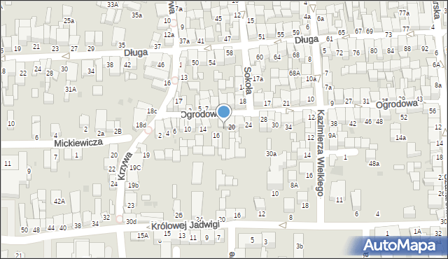 Nowy Targ, Ogrodowa, 18, mapa Nowego Targu