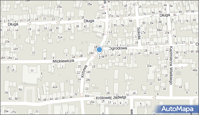 Nowy Targ, Ogrodowa, 2, mapa Nowego Targu