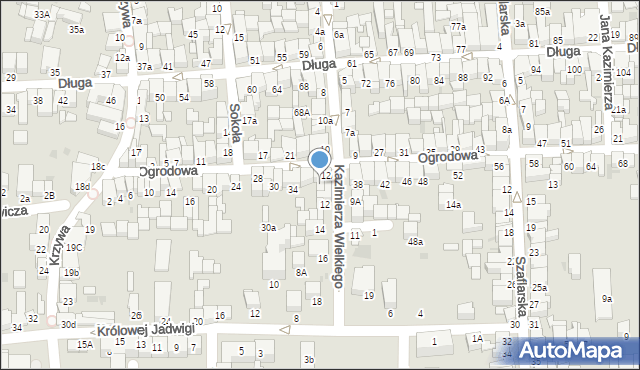 Nowy Targ, Ogrodowa, 36A, mapa Nowego Targu