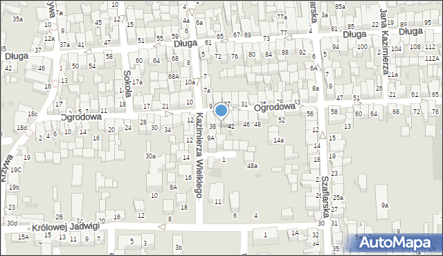 Nowy Targ, Ogrodowa, 40, mapa Nowego Targu