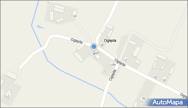 Oględa, Oględa, 15, mapa Oględa