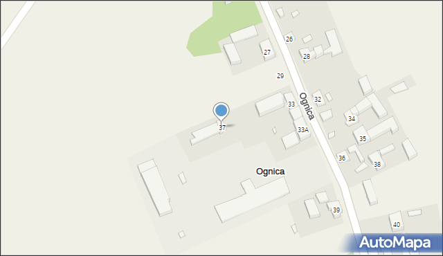 Ognica, Ognica, 37, mapa Ognica