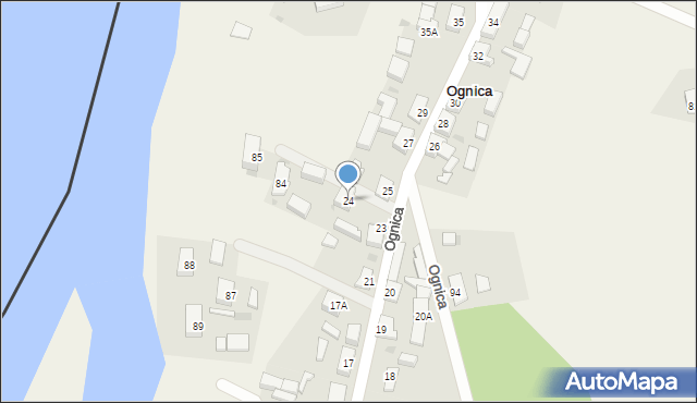 Ognica, Ognica, 24, mapa Ognica