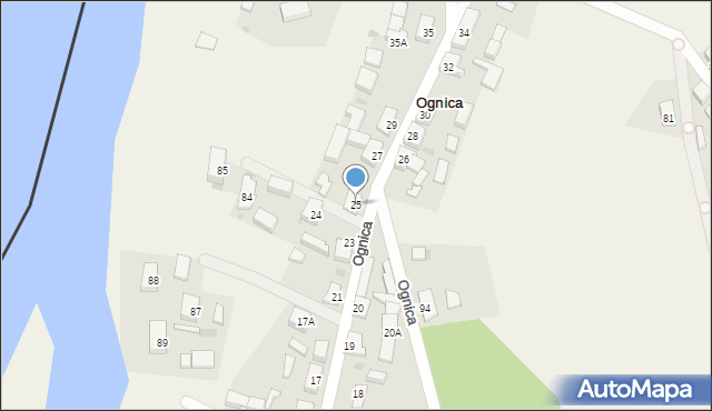 Ognica, Ognica, 25, mapa Ognica