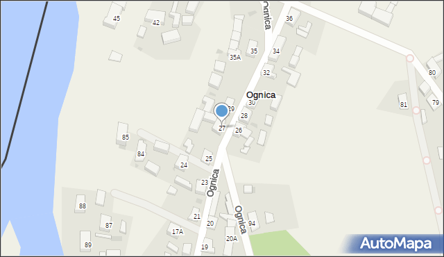 Ognica, Ognica, 27, mapa Ognica