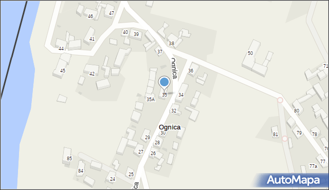 Ognica, Ognica, 35, mapa Ognica