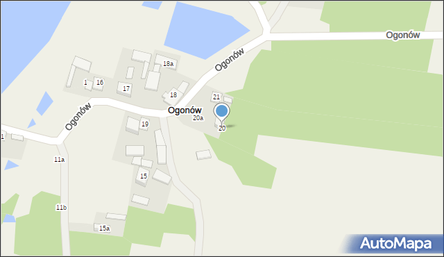 Ogonów, Ogonów, 20, mapa Ogonów