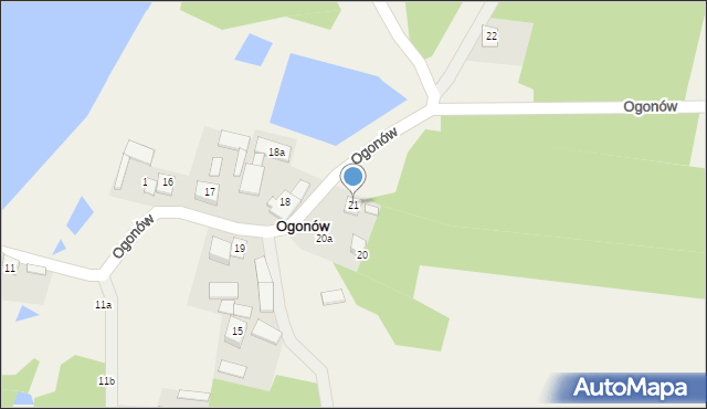 Ogonów, Ogonów, 21, mapa Ogonów