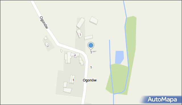 Ogonów, Ogonów, 3, mapa Ogonów